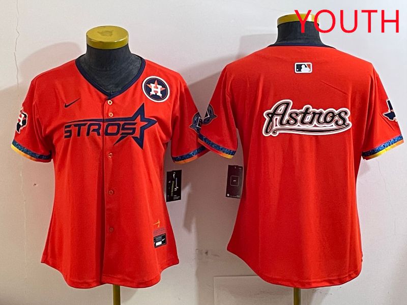 Youth Houston Astros Blank Orange Fourth generation Joint Name 2025 Nike MLB Jersey style 11